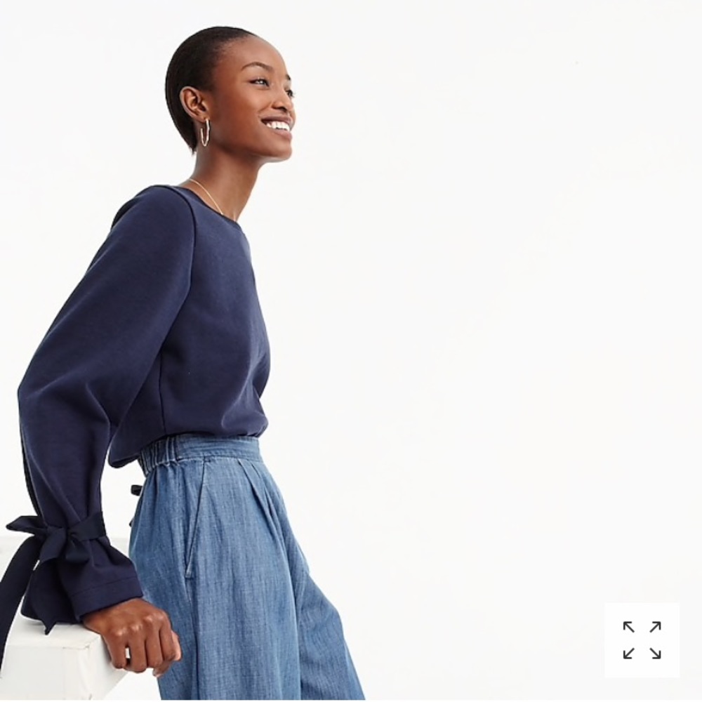 J.Crew Tie Sleeve Sweatshirt